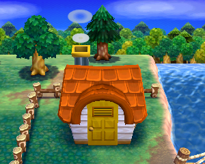 Default exterior of Egbert's house in Animal Crossing: Happy Home Designer