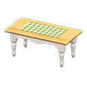 Ranch Tea Table (White - Green Gingham) NH Icon.png