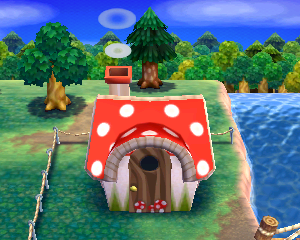 Default exterior of Deirdre's house in Animal Crossing: Happy Home Designer