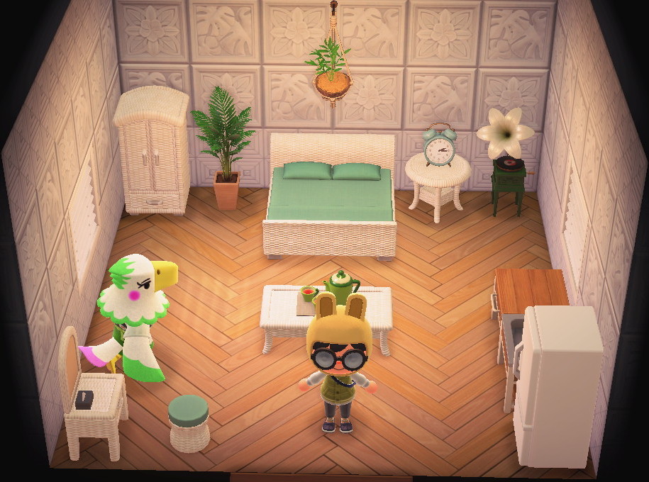 Interior of Celia's house in Animal Crossing: New Horizons