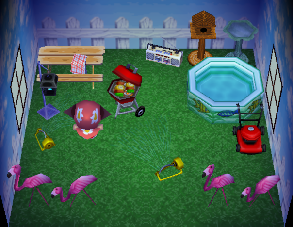 Interior of Pippy's house in Animal Crossing