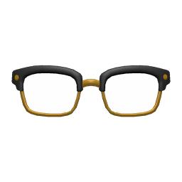 Squared Browline Glasses (Black) NH Icon.png