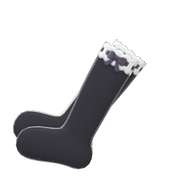 Frilly Knee-High Socks (Black) NH Icon.png