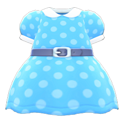 Belted Dotted Dress (Light Blue) NH Icon.png