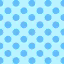 The Soda blue pattern for the polka-dot bed.