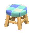 Wooden Stool (Light Wood - Blue) NH Icon.png