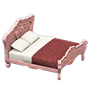 Elegant Bed (Pink - Damascus-Pattern Red) NH Icon.png