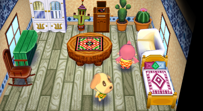 Interior of Goldie's house in Animal Crossing: City Folk