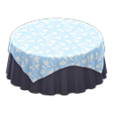Large Covered Round Table (Light Blue - Plain Navy) NH Icon.png