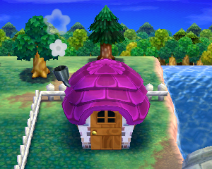Default exterior of Yuka's house in Animal Crossing: Happy Home Designer