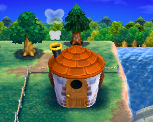 Default exterior of Agnes's house in Animal Crossing: Happy Home Designer
