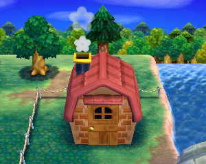 Default exterior of Flora's house in Animal Crossing: Happy Home Designer