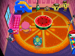 Interior of Nibbles's house in Animal Crossing: Wild World