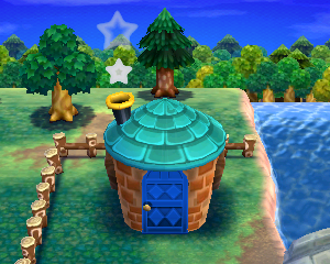 Default exterior of Pietro's house in Animal Crossing: Happy Home Designer