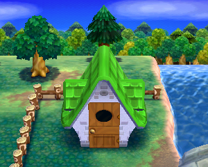 Default exterior of Savannah's house in Animal Crossing: Happy Home Designer