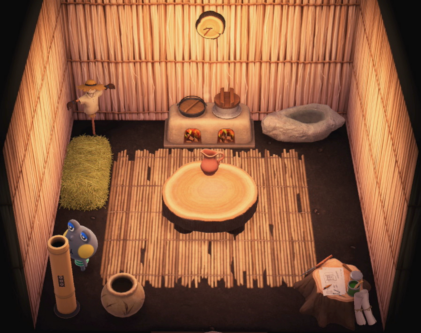 Interior of Huck's house in Animal Crossing: New Horizons