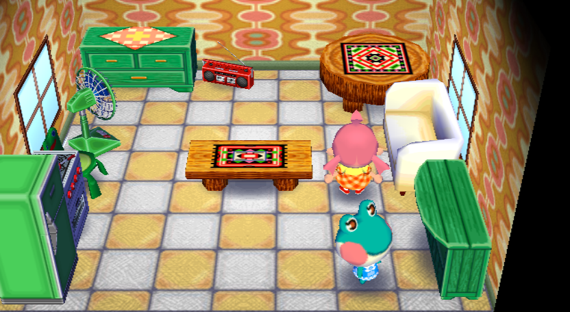 Interior of Lily's house in Animal Crossing: City Folk