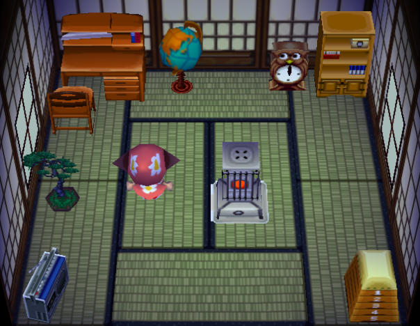 Interior of Hambo's house in Animal Crossing