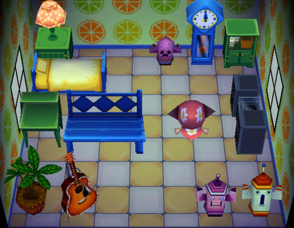 Interior of Eloise's house in Animal Crossing