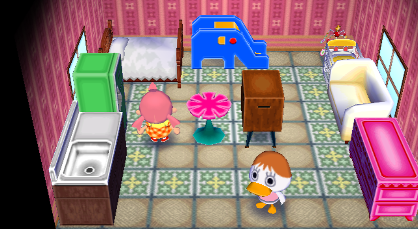 Interior of Pompom's house in Animal Crossing: City Folk
