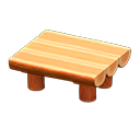 Log dining table's Orange wood variant