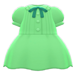 Pintuck-Pleated Dress's Green variant
