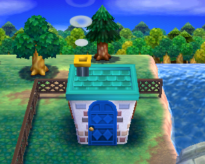 Default exterior of Gracie's house in Animal Crossing: Happy Home Designer