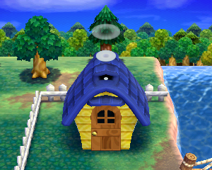 Default exterior of Moe's house in Animal Crossing: Happy Home Designer