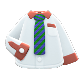 Work Shirt (Green-Striped Necktie) NH Icon.png
