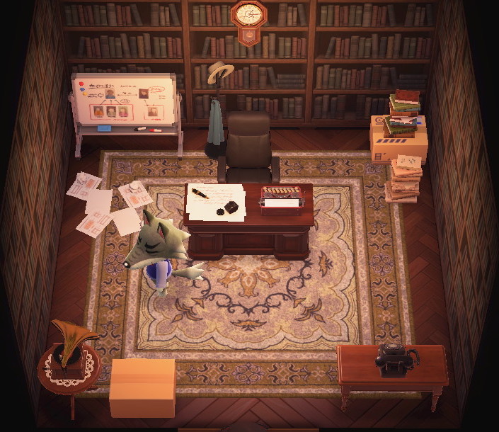 Interior of Dobie's house in Animal Crossing: New Horizons