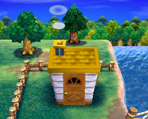 Default exterior of Sparro's house in Animal Crossing: Happy Home Designer