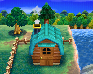 Default exterior of Astrid's house in Animal Crossing: Happy Home Designer
