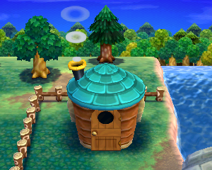 Default exterior of Ozzie's house in Animal Crossing: Happy Home Designer