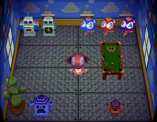 Interior of Woolio's house in Animal Crossing