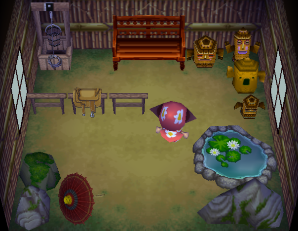 Interior of Coco's house in Animal Crossing