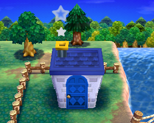 Default exterior of Eugene's house in Animal Crossing: Happy Home Designer