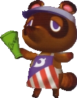 Tom Nook hosting the lottery.