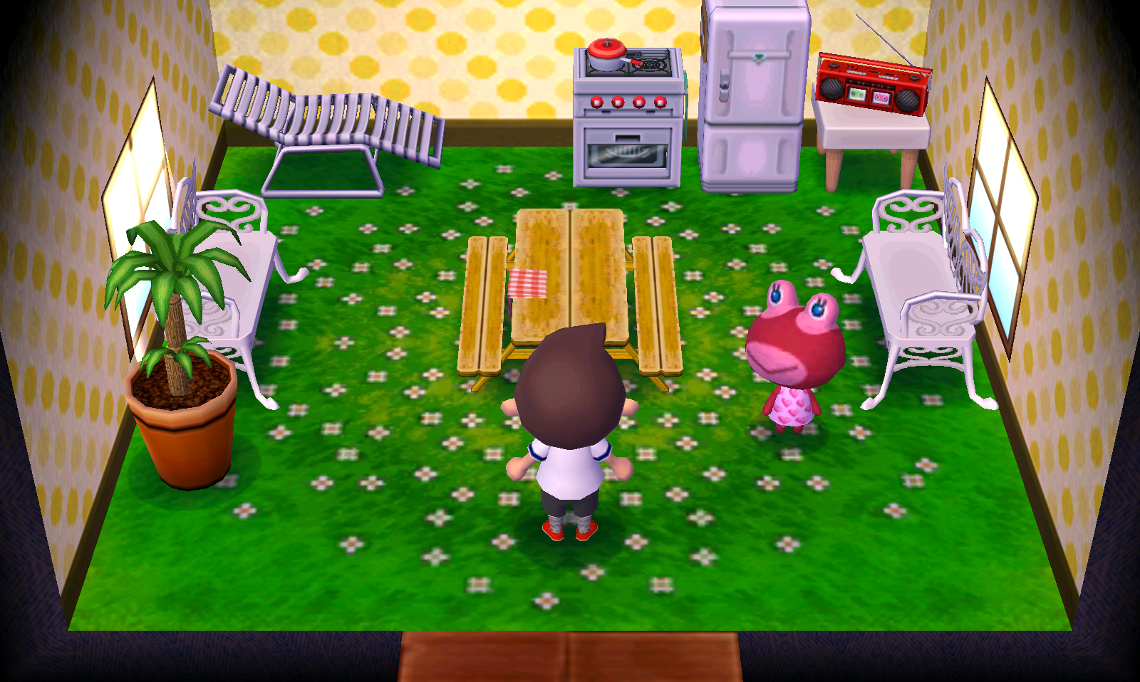 Interior of Puddles's house in Animal Crossing: New Leaf