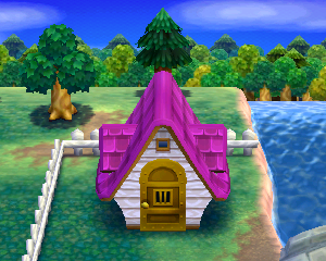 Default exterior of Tom Nook's house in Animal Crossing: Happy Home Designer