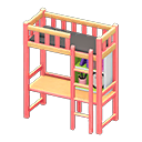 Loft Bed with Desk (Pink - Black) NH Icon.png
