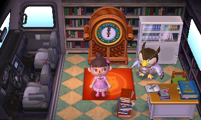 Interior of Blathers's RV in Animal Crossing: New Leaf