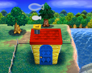 Default exterior of Mott's house in Animal Crossing: Happy Home Designer