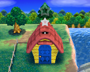 Default exterior of Puddles's house in Animal Crossing: Happy Home Designer