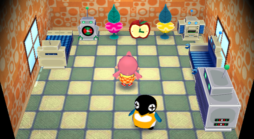 Interior of Cube's house in Animal Crossing: City Folk