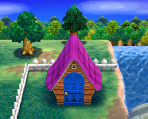 Default exterior of Flo's house in Animal Crossing: Happy Home Designer