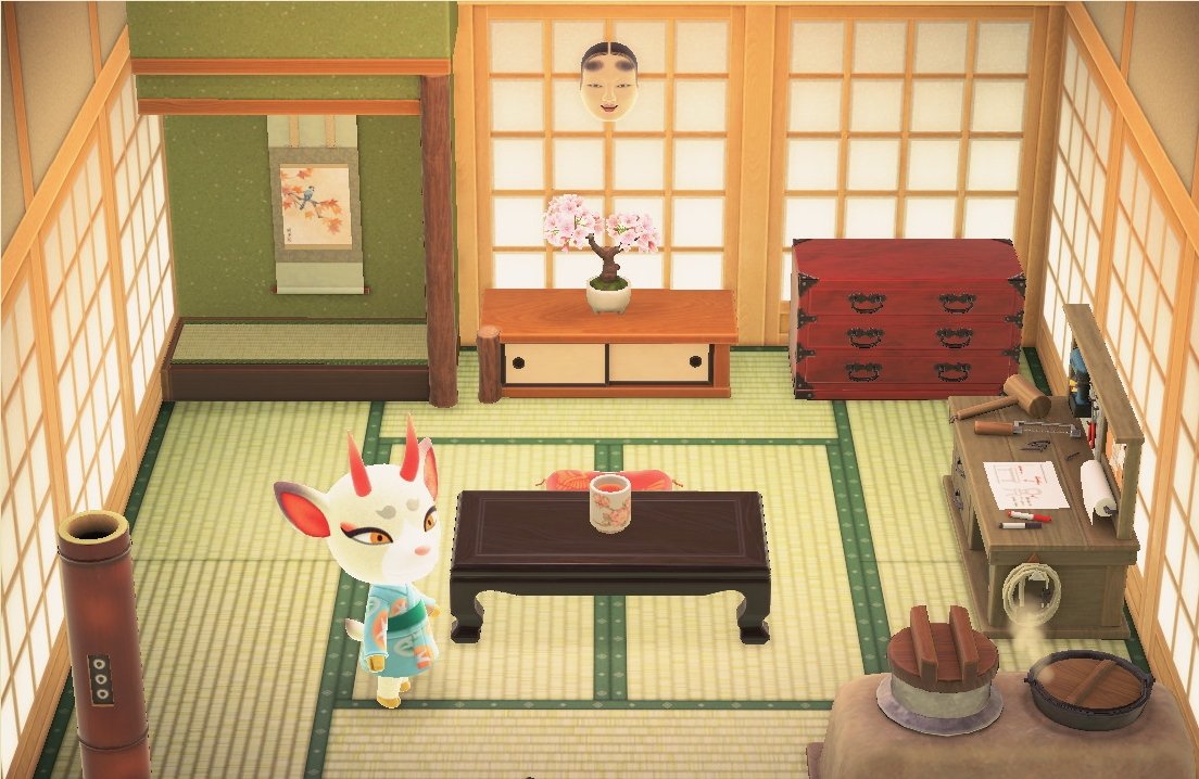 Interior of Shino's house in Animal Crossing: New Horizons