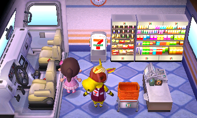 Interior of Filly's RV in Animal Crossing: New Leaf
