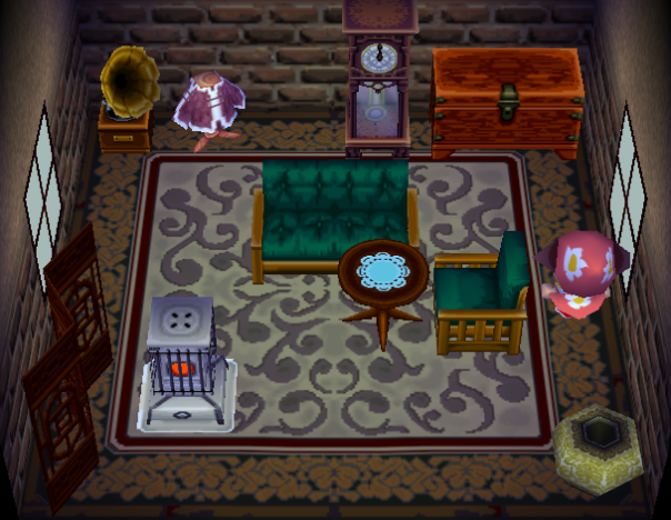 Interior of Buck's house in Animal Crossing