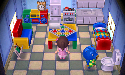 Interior of Hugh's house in Animal Crossing: New Leaf
