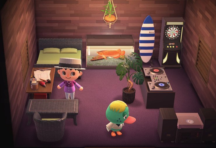 Interior of Quillson's house in Animal Crossing: New Horizons